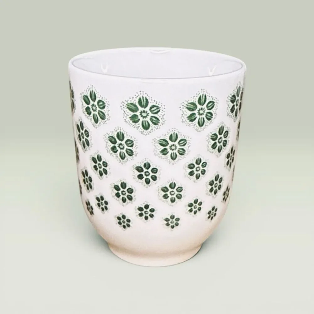 IKEA ENTUSIASM Green Pattern Cups Mugs Tumblers - Set Of 4 - Discontinued